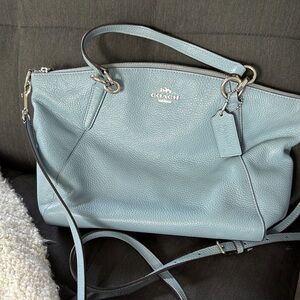 Coach Sky Blue Leather Shoulder Bag